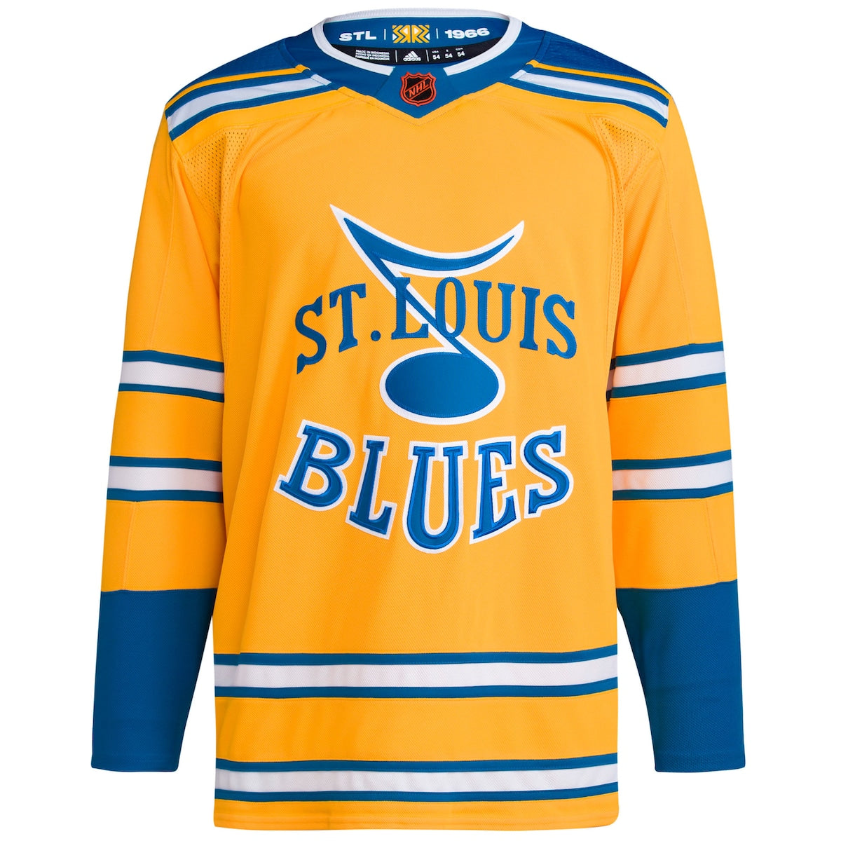 Men's St. Louis Blues adidas Yellow Reverse Retro 2.0 Authentic Blank Jersey